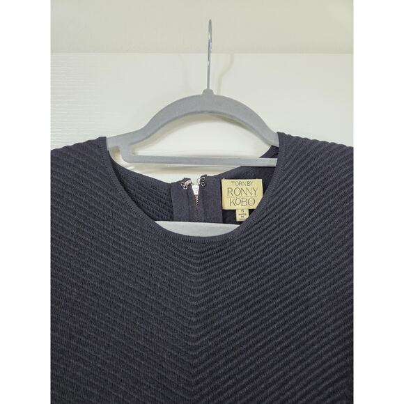 Torn by Ronny Kobo Revolve Black Nightingale Rib Knit Bodycon Dress, Size Small - Picture 3 of 12